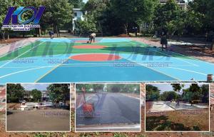 Pembuatan lapangan Olahraga Outdoor 4 in 1 Futsal Basket Badminton dan Voli di Cluster Garden Terrace Grand Wisata Bekasi